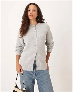 Свободный кардиган из смесовой шерсти светло-серого цвета Asos design