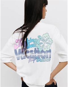 Футболка с цветком гибискуса в цвете льда Pull & bear