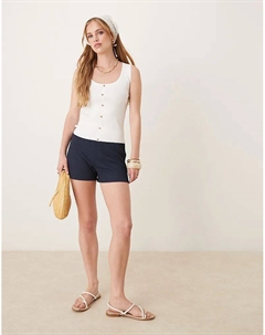 Шорты с мятым узором темно-синего цвета Asos design