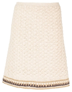 Трикотажная юбка с завышенной талией, нейтральный Tory burch