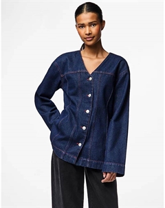 Рубашка Denim цвета синий индиго Pieces