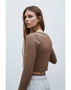 Укороченный спортивный топ drymove бесшовный, коричневый H&m