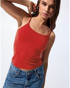 Топ из полиамида с тонкими бретелями красного цвета Pull & bear