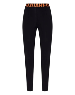 Хлопковые леггинсы с логотипом на поясе, черный Dsquared2