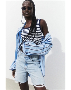 Шорты-бермуды с высокой талией, синий H&m