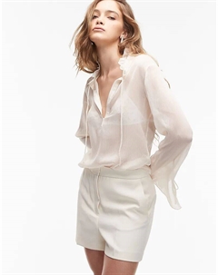 Рубашка из жатого шифона цвета экрю Asos design