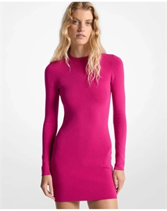 Приталенное платье с длинными рукавами, фуксия Michael michael kors