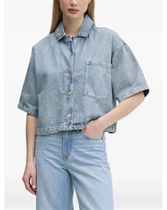 Джинсовая рубашка с короткими рукавами, синий Hugo