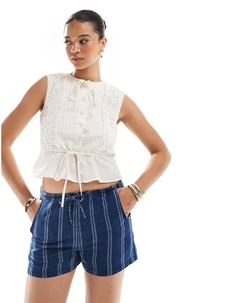 Полосатые шорты темно-синего цвета Pull & bear