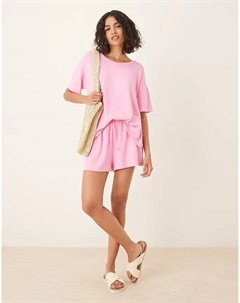 Короткий трикотажный комбинезон розового цвета Asos design