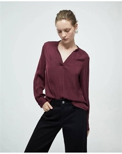 Свободная блузка однотонная, бордовый Сфера