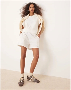 Удлиненные вафельные шорты кремового цвета Asos design