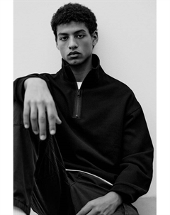 Толстовка свободного кроя с застежкой-молнией, черный H&m