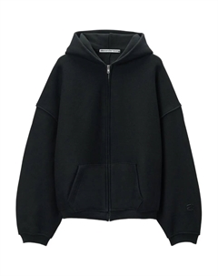 Толстовка с капюшоном на молнии с логотипом Puff, черный Alexander wang