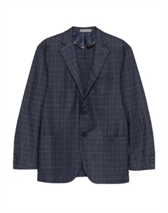 Клетчатый пиджак на двух пуговицах, синий Corneliani