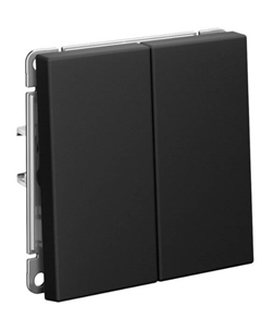 Выключатель двухклавишный GAL001017S ARTGALLERY 10АХ, механизм, быстрозажим. клем., КАРБОН Systeme electric