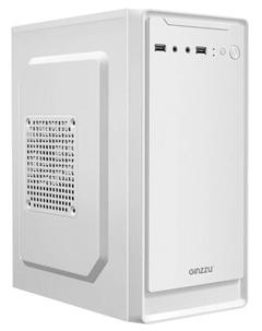 Корпус mATX  B185 White без БП, 2*USB 2.0 Ginzzu
