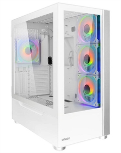 Корпус eATX GL770 без БП, боковая и фронтальная панель из закалённого стекла, 2*USB 2.0, USB 3.0 Ginzzu