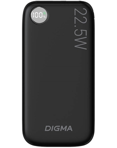 Аккумулятор внешний портативный Digma DGPF10B 10000mAh QC3.0/PD3.0 22.5W 3A USB-A/USB-C черный