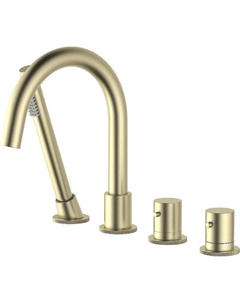 Смеситель на борт ванны Saona 2330/17Y с термостатом Золото матовое Timo