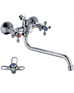 Смеситель для ванны H12 2312L универсальный Хром Ledeme