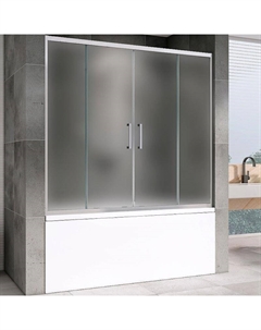 Шторка на ванну Schwarzer Diamant 150х140 AG57150M профиль Хром стекло матовое Abber