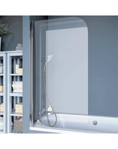 Шторка на ванну Waterfall Line 75 L QP93 профиль Хром стекло прозрачное Koller pool