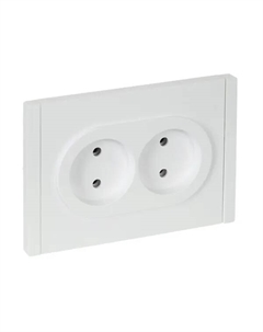 Розетка встраиваемая двойная Forte&Piano без заземления цвет белый Iek
