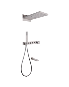 Душевая система ABBER Rund AF8753SP скрытого монтажа с изливом, термостат, сатин Abber