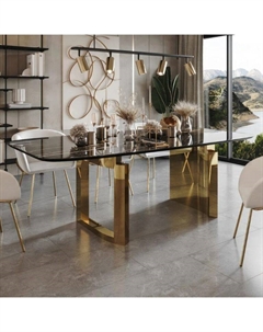 Стол обеденный Liam 230, керамика глянцевая черная Top concept