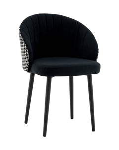 Стул Пасаденика велюр черный, спинка гусиная лапка Stool group