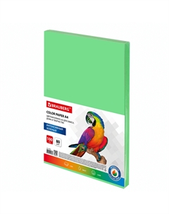 Бумага A4 80г/м² 100 листов, зеленый интенсив, BRAUBERG Color Paper (112451) Brauberg