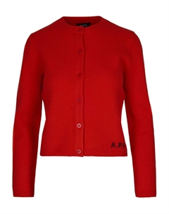 Кардиган с логотипом, красный A.p.c.