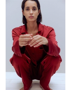 Атласная пижама, красный H&m