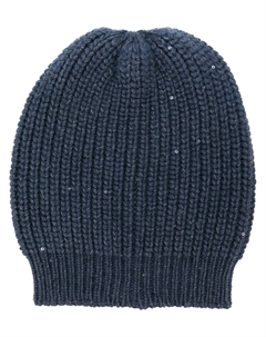 Шапка крупной вязки, синий Brunello cucinelli