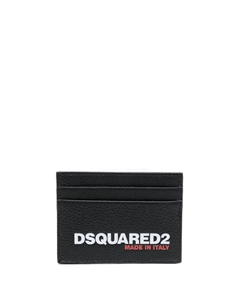 Кожаный картхолдер с логотипом, черный Dsquared2
