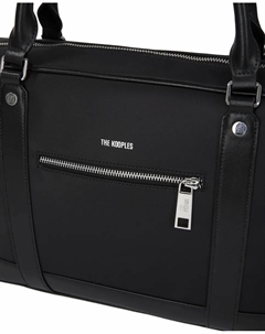 Чёрный кожаный портфель из нейлона, черный The kooples