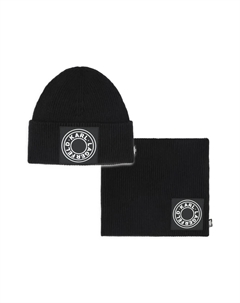 Комплект из шапки бини и снуда с логотипом, черный Karl lagerfeld kids