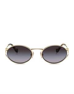 Солнцезащитные очки в овальной оправе, золотой Miu miu