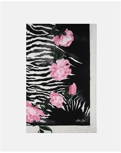 Шарф с рисунком зебры и цветов, черный Liu jo