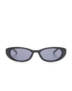 Солнцезащитные очки в овальной оправе, черный Gucci eyewear
