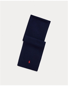 Унисекс шерстяной шарф с вышитой лошадью, темно-синий Polo ralph lauren