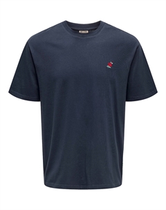 Мужская футболка расслабленного кроя, синий Only & sons