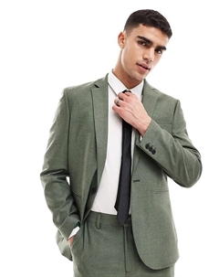 Тонкий пиджак из ткани Оксфорд лесного зеленого цвета Asos design