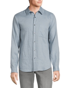 Однотонная льняная рубашка Irving, цвет Heron Theory