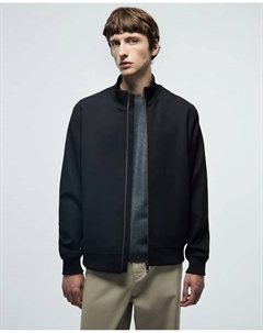 Эластичная кожаная куртка-бомбер, черный Сфера