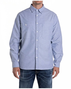 Мужская рубашка классического кроя с длинным рукавом, синий Replay
