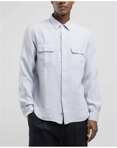 Мужская рубашка из льна с длинным рукавом, светло-голубой Replay