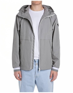 Мужская куртка с капюшоном и молнией, серый Replay