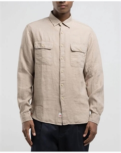 Мужская рубашка из льна с длинным рукавом, бежевый Replay
